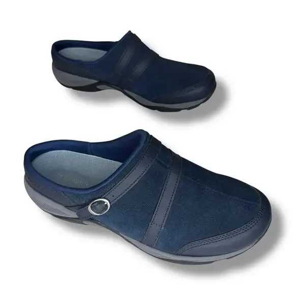 Easy Spirit Women's Size 9 M Seequinox Slip On Clog Loafer Blue Leather Comfort - Picture 4 of 9